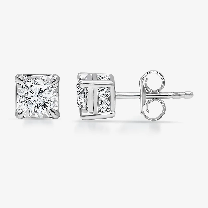 Tru Miracle 1 CT. T.W. Lab Grown White Diamond 10K Gold 5.6mm Stud Earrings