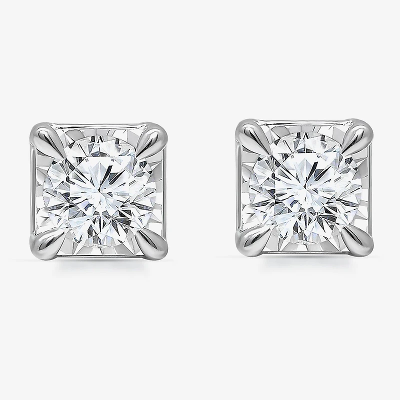 Tru Miracle 1 CT. T.W. Lab Grown White Diamond 10K Gold 5.6mm Stud Earrings