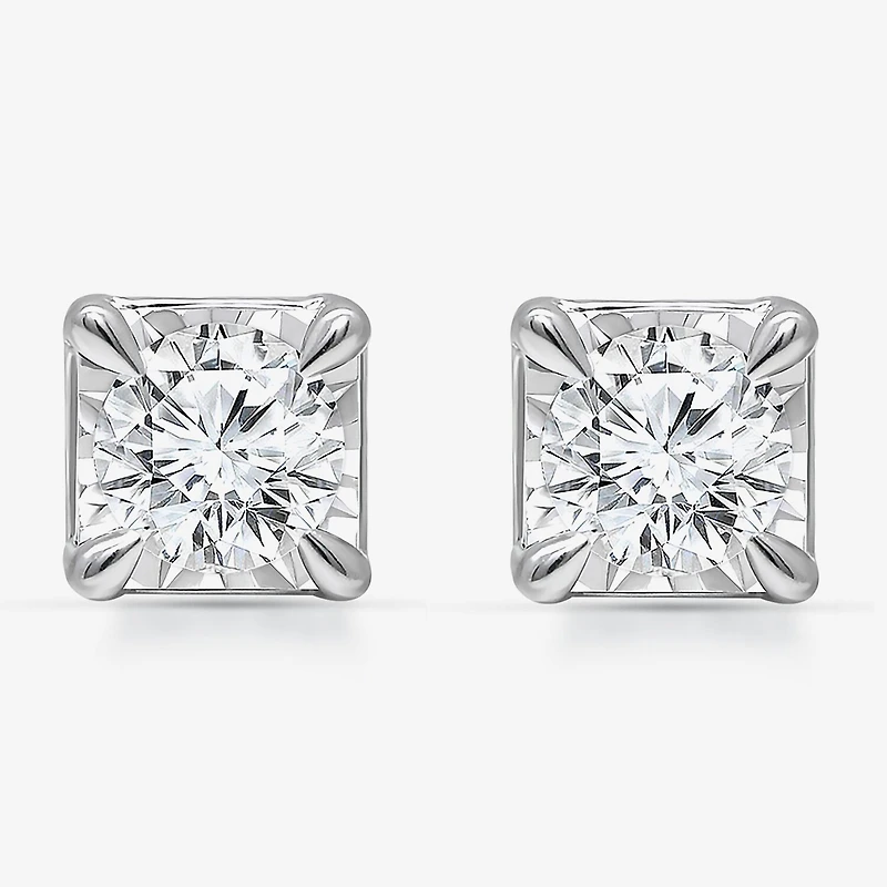 Tru Miracle 1 1/2 CT. T.W. Lab Grown White Diamond 10K Gold 6.3mm Stud Earrings