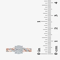 (G-H / Si2-I1) Womens 1/10 CT. T.W. Lab Grown White Diamond Sterling Silver Round Side Stone Promise Ring