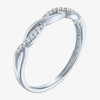 (G-H / Si2-I1) Womens 3MM 1/10 CT. T.W. Lab Grown White Diamond 10K Gold Wedding Band
