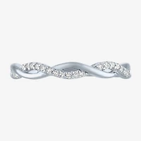 (G-H / Si2-I1) Womens 3MM 1/10 CT. T.W. Lab Grown White Diamond 10K Gold Wedding Band