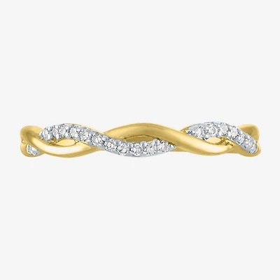 (G-H / Si2-I1) Womens 3MM 1/10 CT. T.W. Lab Grown White Diamond 10K Gold Wedding Band