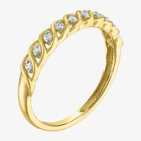 (G-H / Si2-I1) Womens 3.5MM 1/10 CT. T.W. Lab Grown White Diamond 10K Gold Wedding Band
