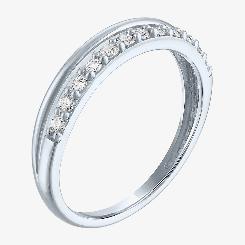 (G-H / Si2-I1) Womens 1/4 CT. T.W. Lab Grown White Diamond 10K Gold Wedding Band