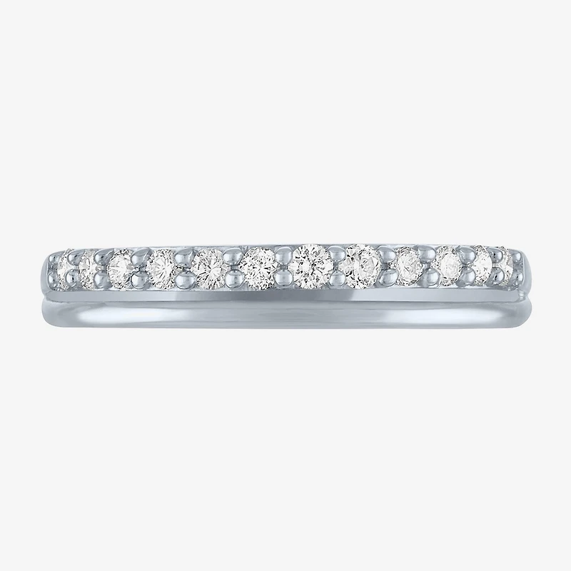 (G-H / Si2-I1) Womens 1/4 CT. T.W. Lab Grown White Diamond 10K Gold Wedding Band