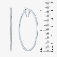 (G-H / I1-I2) Womens 1/2 CT. T.W. Lab Grown White Diamond 14K Gold Over Silver Sterling Silver 51mm Hoop Earrings