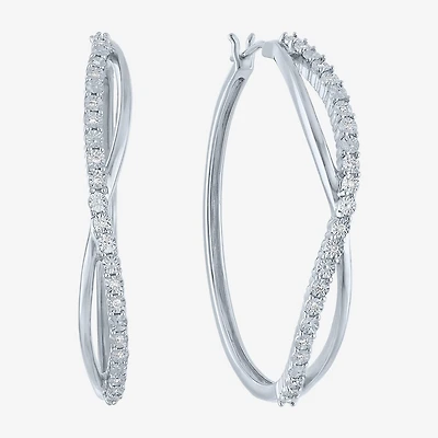 1/10 CT. T.W. Lab-Grown (G-H / I1-I2) Diamond Hoop Earrings Sterling Silver or 14K Gold Over