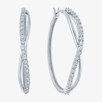 1/10 CT. T.W. Lab-Grown (G-H / I1-I2) Diamond Hoop Earrings Sterling Silver or 14K Gold Over