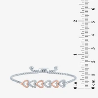 (G-H / Si2-I1) Womens 1/10 CT. T.W. Lab Grown White Diamond Sterling Silver Bolo Bracelet