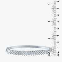 (G-H / I1-I2) Womens 1/2 CT. T.W. Lab Grown White Diamond Sterling Silver Bangle Bracelet