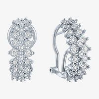 (G-H / I1-I2) Womens 1/2 CT. T.W. Lab Grown White Diamond Sterling Silver 21mm Hoop Earrings