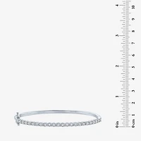 (G-H / I1-I2) Womens 1/2 CT. T.W. Lab Grown White Diamond 14K Gold Over Silver Bangle Bracelet