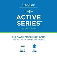 Haggar The Active Series Mens Big and Tall Stretch Fabric Classic Fit Sport Coat