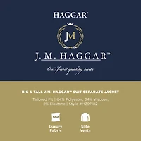 Haggar JMH Tailored Mens Stretch Fabric Modern Fit Big and Tall Suit Jacket