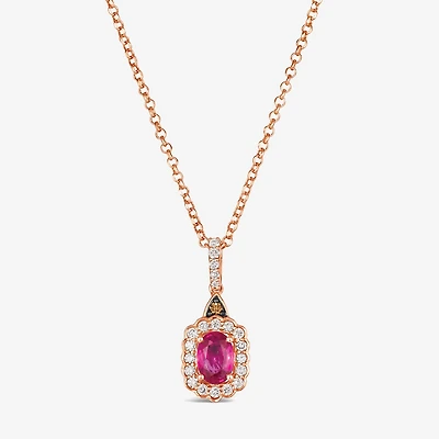 Le Vian® Grand Sample Sale™ Pendant featuring 5/8 CT. Passion Ruby™ 1/4 CT. Nude Diamonds™ Chocolate Diamonds® set in 14K Strawberry Gold®