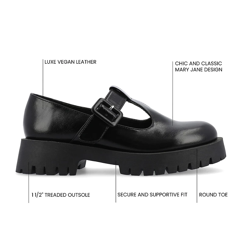 Journee Collection Suvi Womens Round Closed Toe Mary Jane Shoes