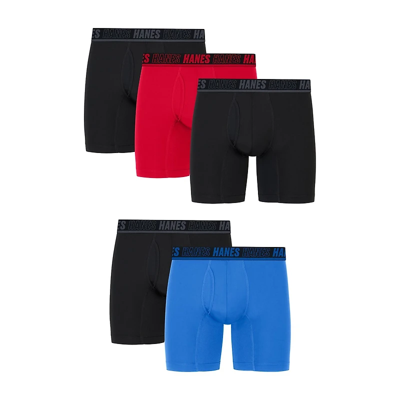 Hanes Moves Xtemp Performance Bonus Pack Mens 5 Boxer Briefs Um2bd5