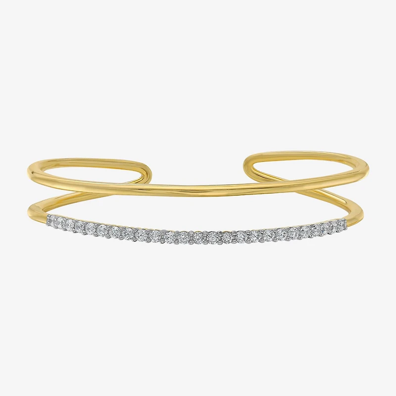 Limited Quantities! Womens 1 CT. T.W. White Diamond 14K Gold Over Silver Cuff Bracelet