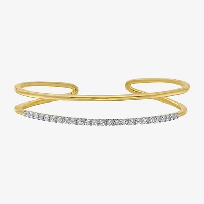 Limited Quantities! Womens 1 CT. T.W. White Diamond 14K Gold Over Silver Cuff Bracelet