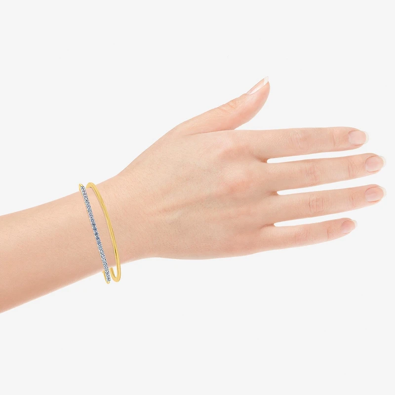 Limited Quantities! Womens 1 CT. T.W. White Diamond 14K Gold Over Silver Cuff Bracelet