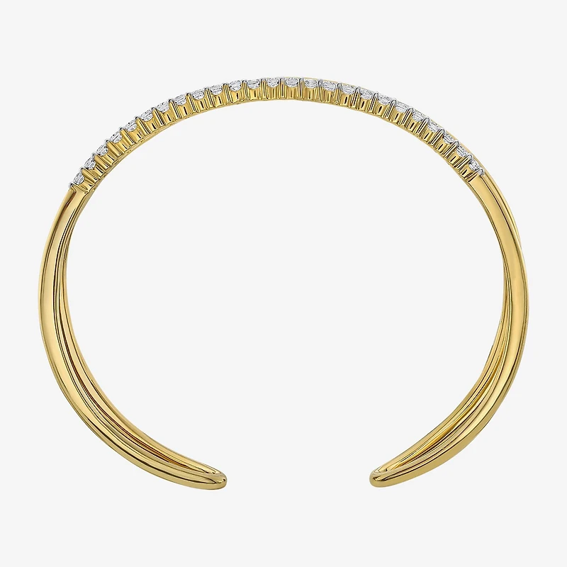 Limited Quantities! Womens 1 CT. T.W. White Diamond 14K Gold Over Silver Cuff Bracelet