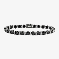 Midnight Black Limited Quantities! Womens 10 Ct.T.W. Natural Black Diamond Sterling Silver Round Tennis Bracelet