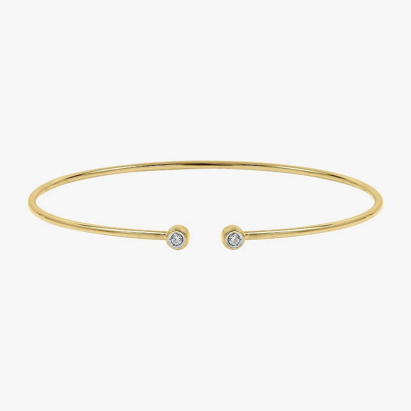 Limited Quantities! Womens Diamond Accent White Diamond 14K Gold Over Silver Cuff Bracelet
