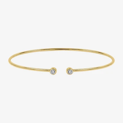 Limited Quantities! Womens Diamond Accent White Diamond 14K Gold Over Silver Cuff Bracelet