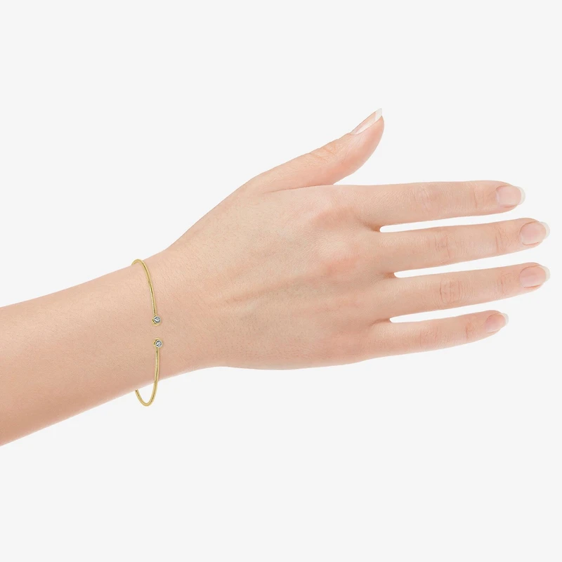Limited Quantities! Womens Diamond Accent White Diamond 14K Gold Over Silver Cuff Bracelet