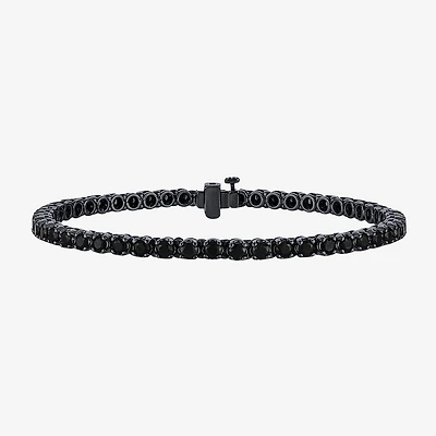 Midnight Black Limited Quantities! Mens 7 Ct.T.W. Natural Black Diamond Sterling Silver Round Tennis Bracelet