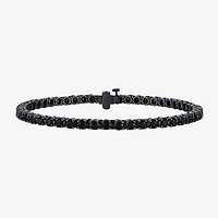 Midnight Black Limited Quantities! Mens 7 Ct.T.W. Natural Black Diamond Sterling Silver Round Tennis Bracelet