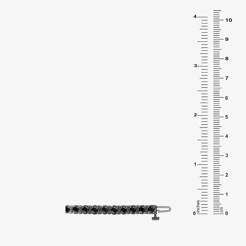 Midnight Black Limited Quantities! Mens 7 Ct.T.W. Natural Black Diamond Sterling Silver Round Tennis Bracelet