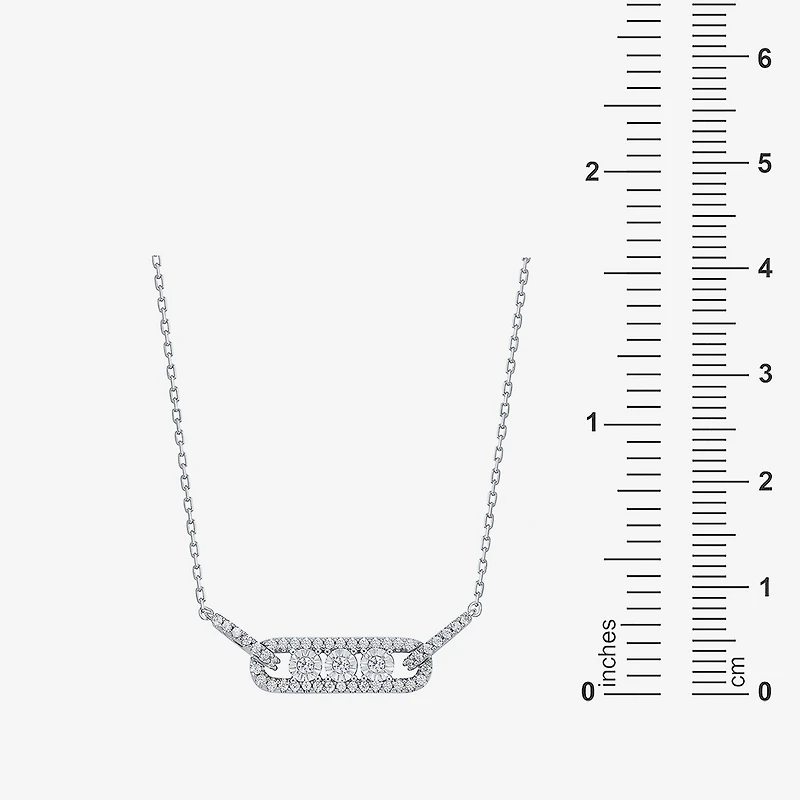 Limited Quantities! Womens 1/5 CT. Natural White Diamond Sterling Silver 18 Inch Pendant Necklace