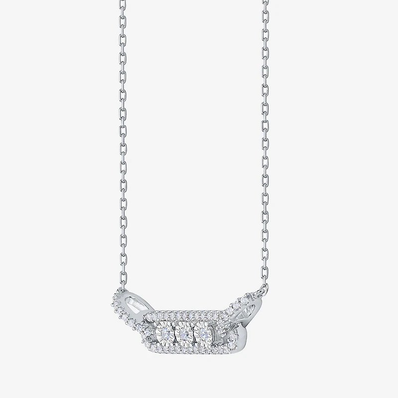 Limited Quantities! Womens 1/5 CT. Natural White Diamond Sterling Silver 18 Inch Pendant Necklace
