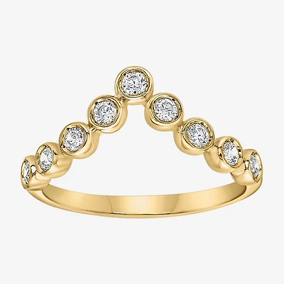 Limited Quantities! Womens 8.5MM 1/3 CT. T.W. Lab Grown White Diamond 14K Gold Over Silver Band