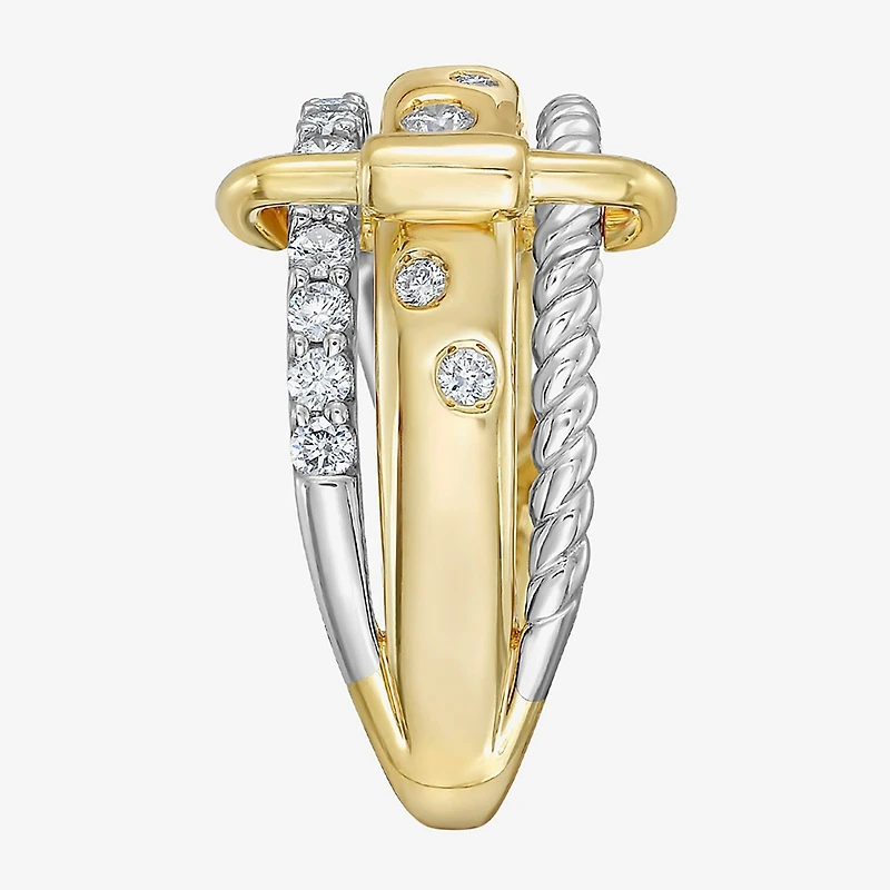 Limited Quantities! Womens 13MM 1/2 CT. T.W. Lab Grown White Diamond 10K Gold Over Silver Band