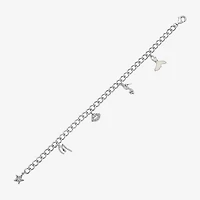 Limited Quantities! Womens 1/4 CT. T.W. Natural White Diamond Sterling Silver Round Charm Bracelet