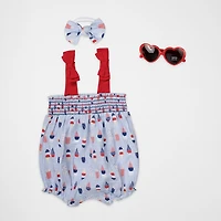 Baby Essentials Americana Girls Sleeveless Romper