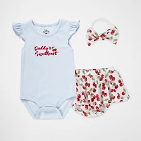 Baby Essentials Girls 3-pc. Short Set