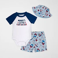 Baby Essentials Little Firecracker Baby Boys 3-pc. Short Set