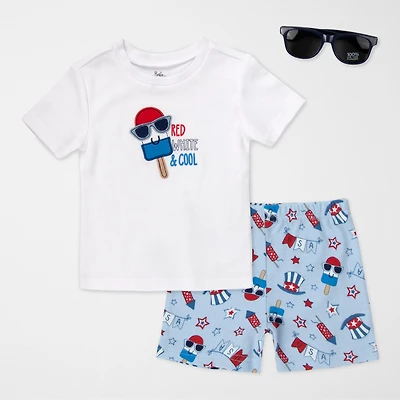 Baby Essentials Americana Boys 3-pc. Short Set