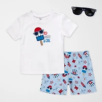 Baby Essentials Americana Boys 3-pc. Short Set