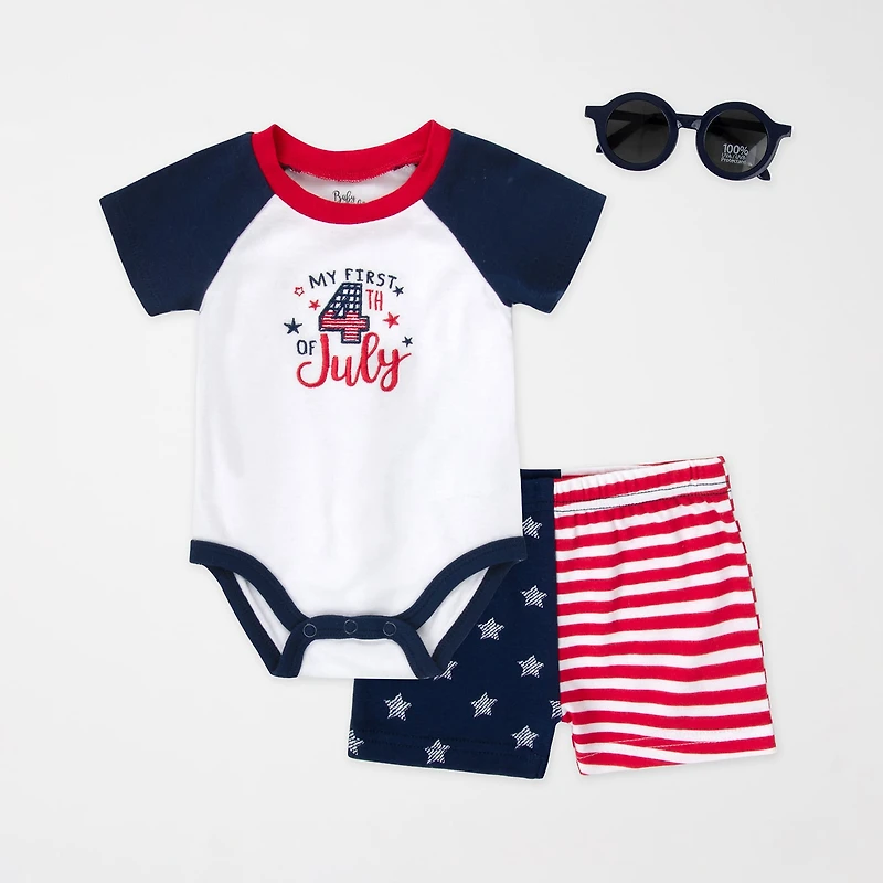 Baby Essentials First Fourth Of July Baby Boys 2-pc. Short Set