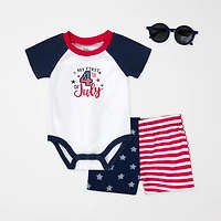 Baby Essentials First Fourth Of July Baby Boys 2-pc. Short Set
