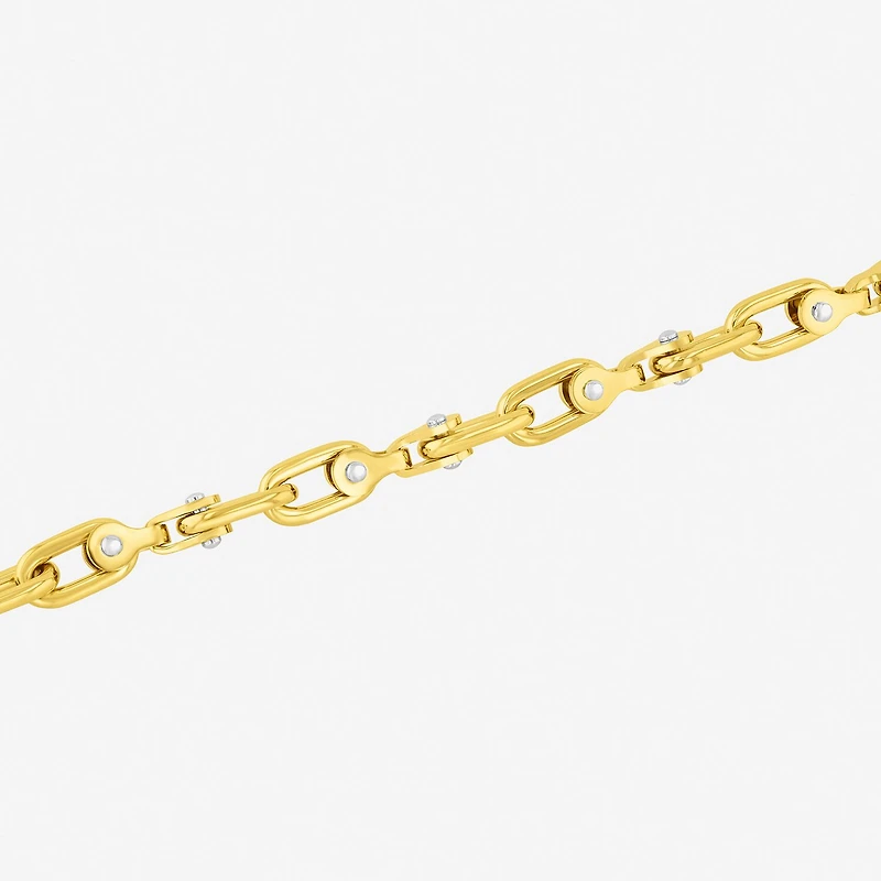 Mens Stainless Steel 8 1/2 Inch Solid Mariner Chain Bracelet