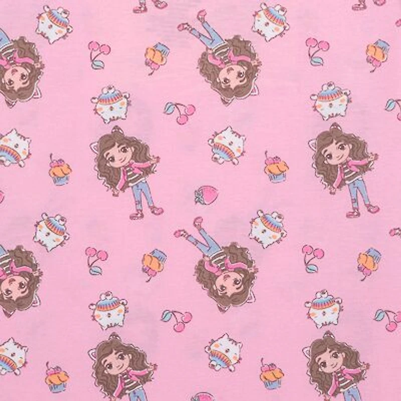 Little & Big Kid Girls Crew Neck Short Sleeve Regular Fit Gabby's Dollhouse Graphic T-Shirt