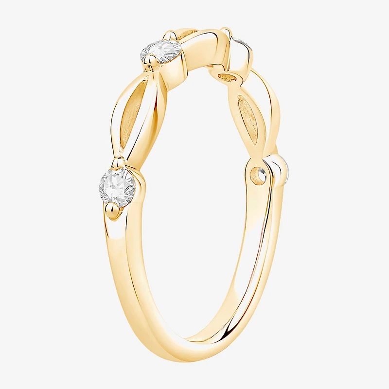 (F / Vs2) Womens 2.5MM 1/4 CT. T.W. Lab Grown White Diamond 10K Gold Wedding Band