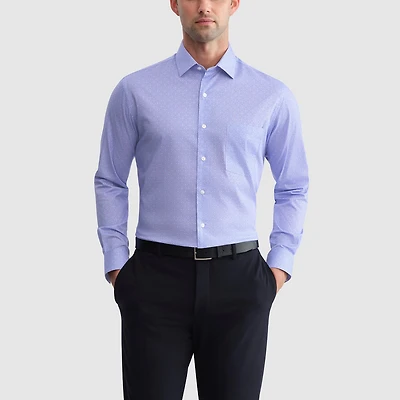Van Heusen Everyday Defense Stain Shield Fitted Mens Modern Fit STRETCH FABRIC Wrinkle Free Long Sleeve Dress Shirt