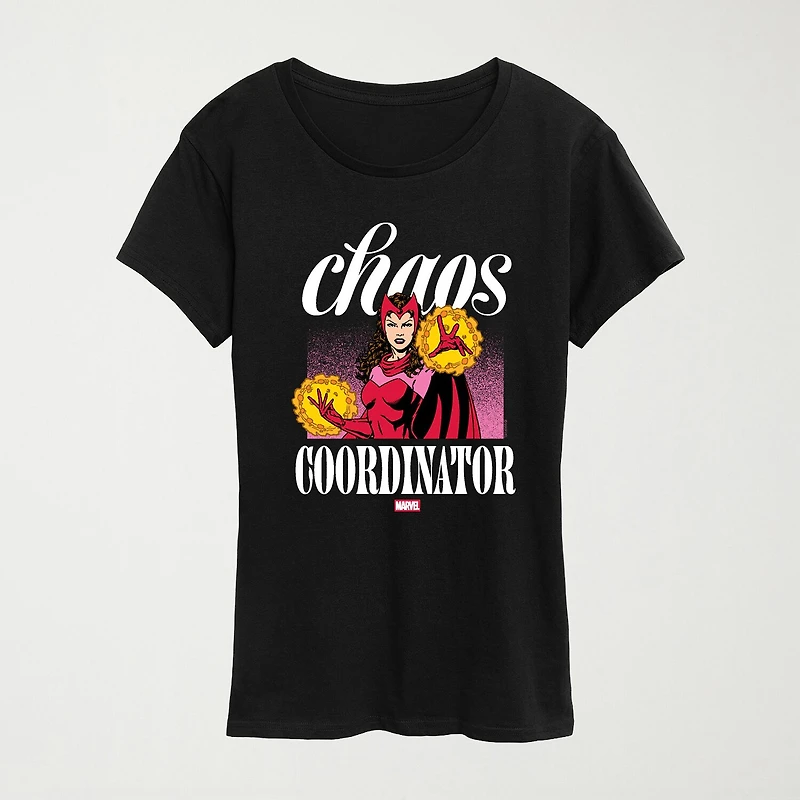 Chaos Coordinator Scarlet Witch Womens Crew Neck Short Sleeve Classic Fit Marvel Graphic T-Shirt